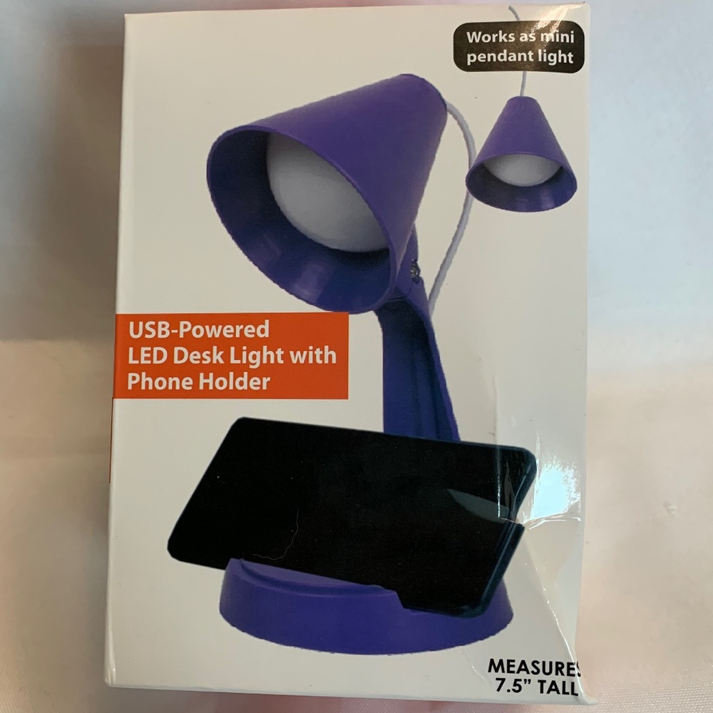 NIB! USB Powered LED Desk Light with Phone Holder!